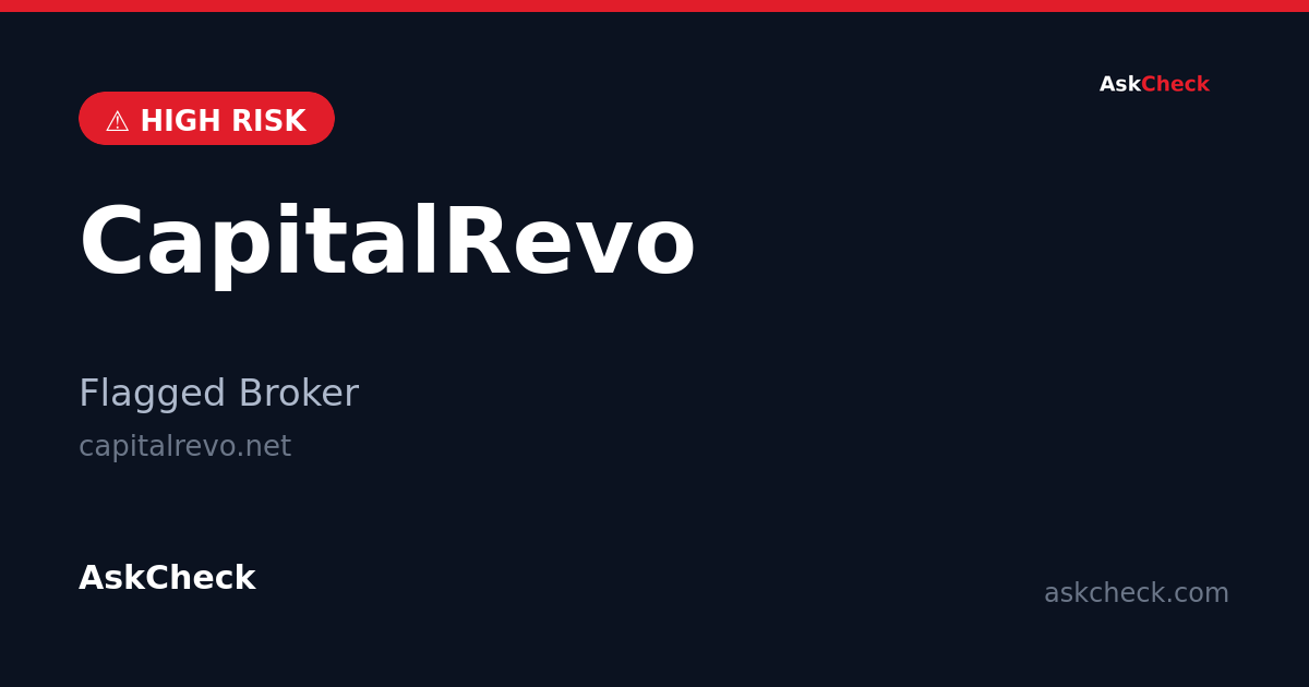 CapitalRevo (capitalrevo.net) — flagged broker warning