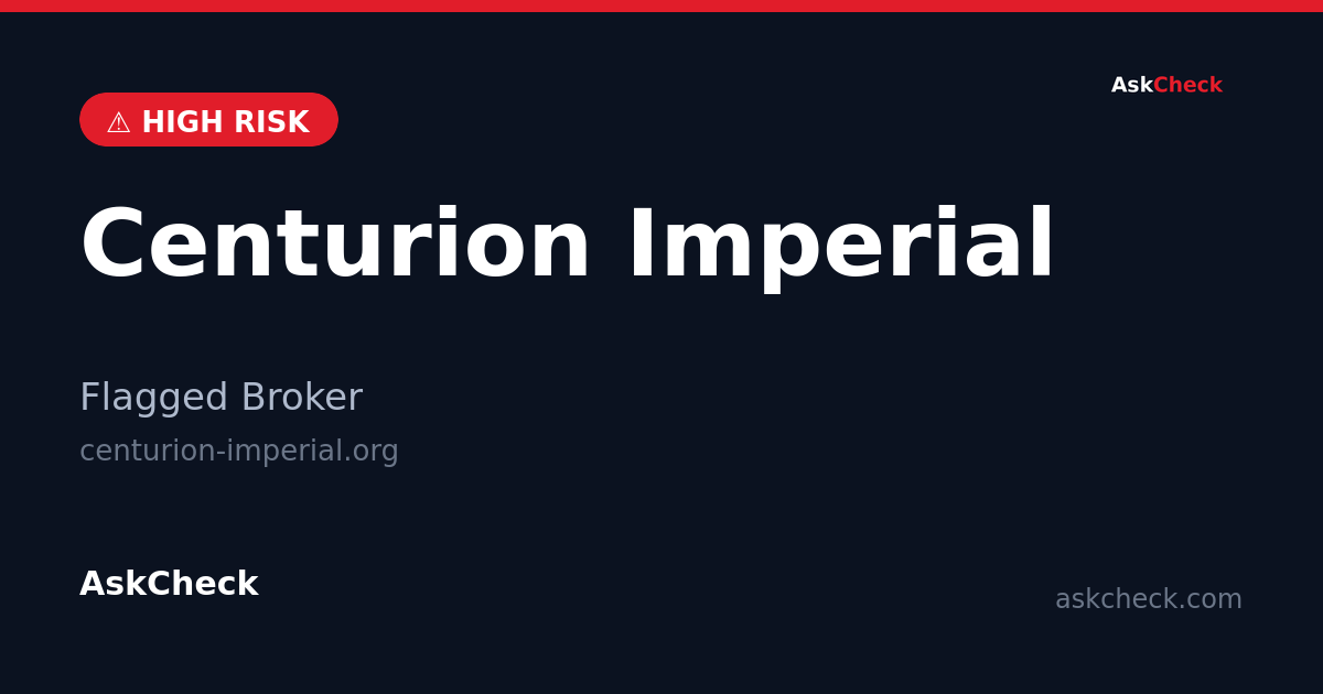 Centurion Imperial (centurion-imperial.org) — flagged broker warning