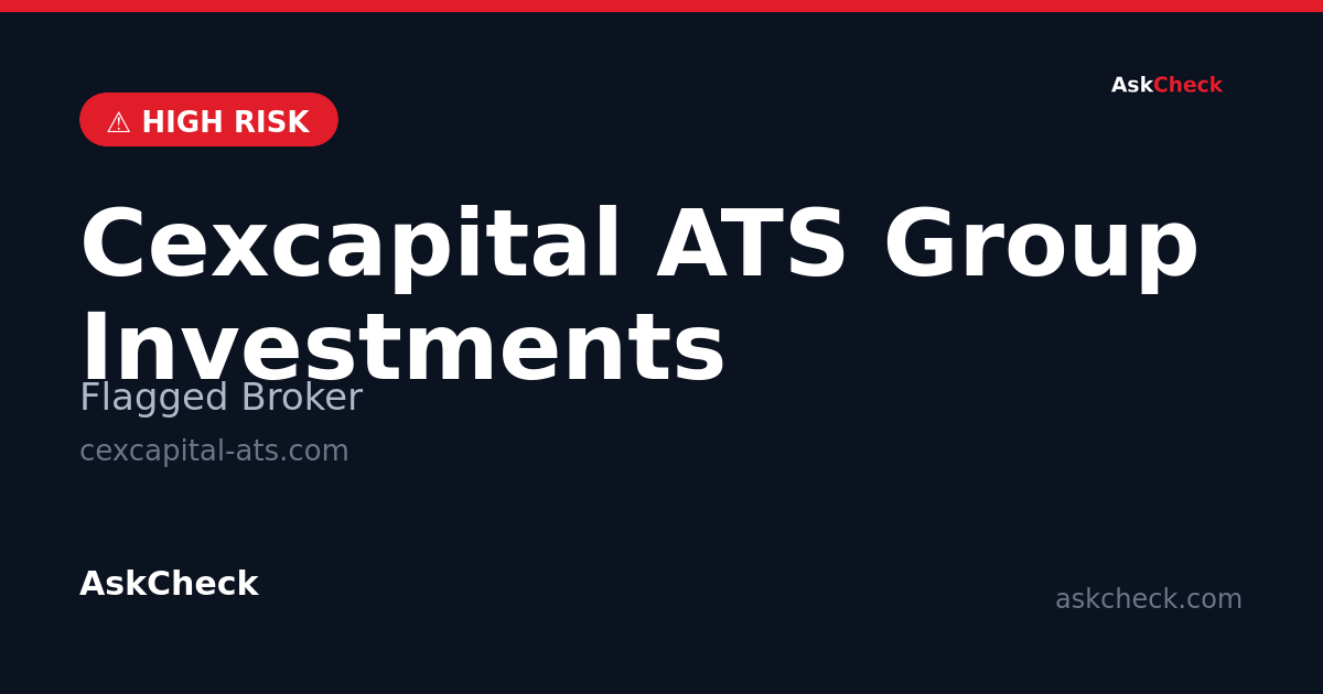 Cexcapital ATS Group Investments (cexcapital-ats.com) — flagged broker warning