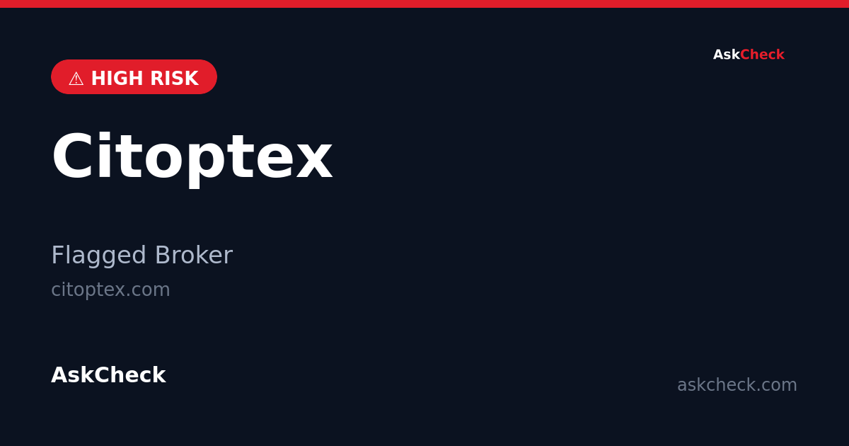 Citoptex (citoptex.com) — flagged broker warning