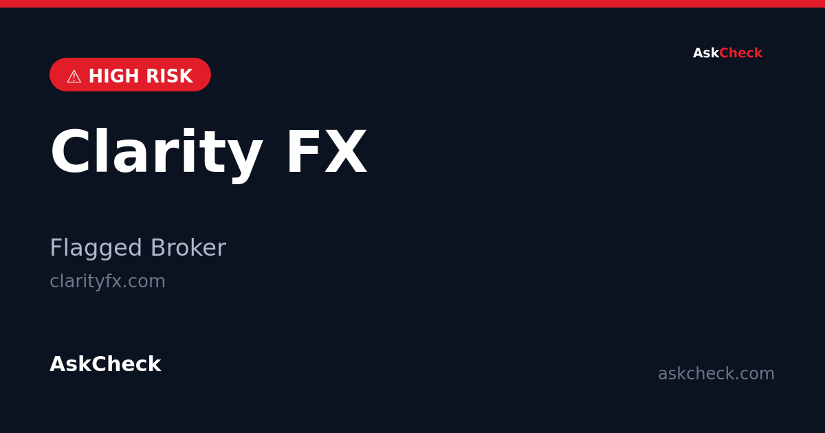 Clarity FX (clarityfx.com) — flagged broker warning