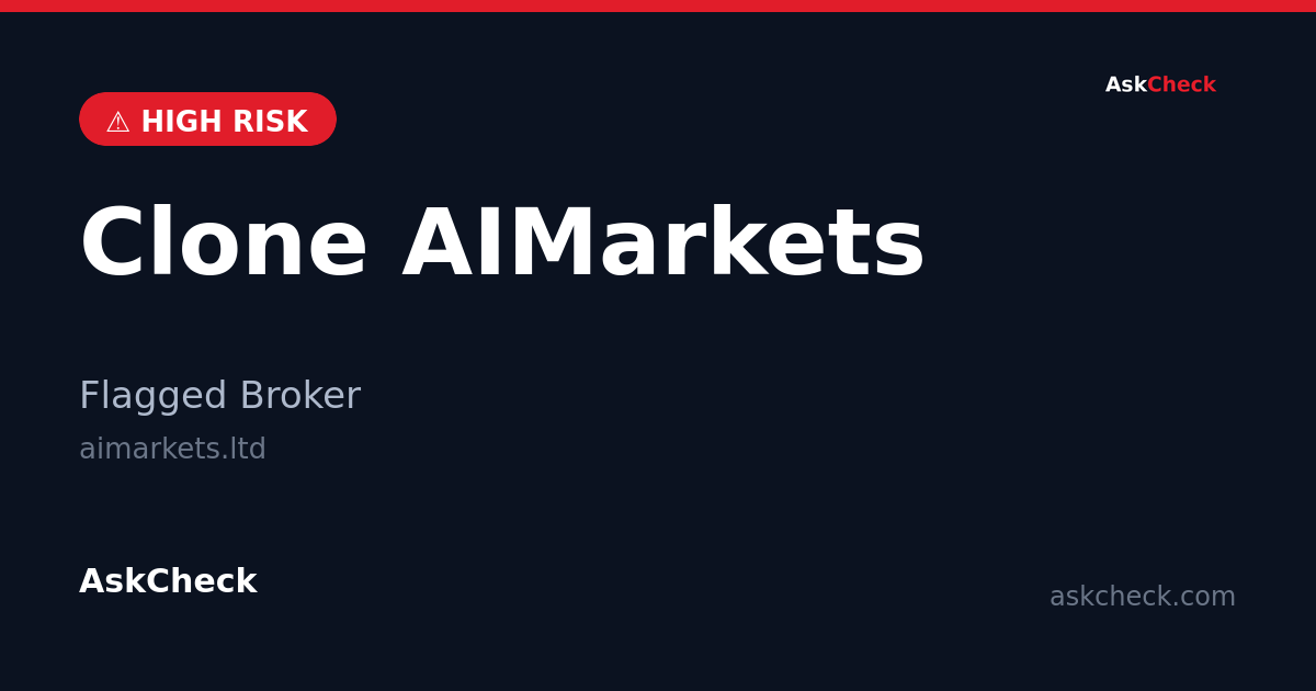 Clone AIMarkets (aimarkets.ltd) — flagged broker warning