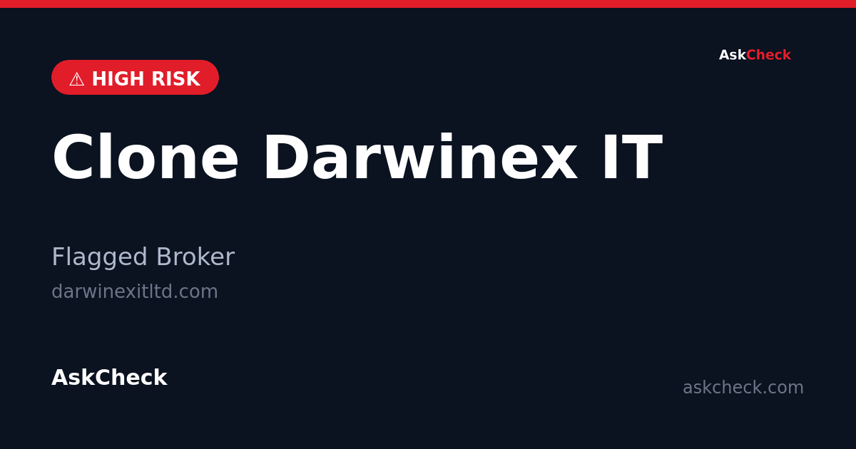 Clone Darwinex IT (darwinexitltd.com) — flagged broker warning