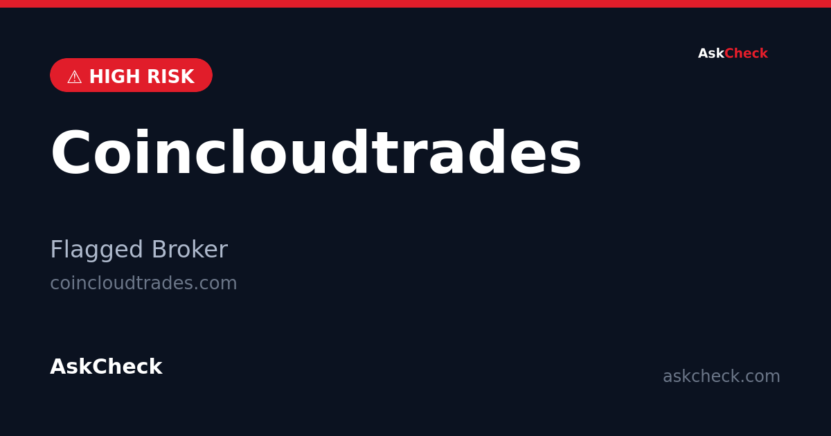 Coincloudtrades (coincloudtrades.com) — flagged broker warning