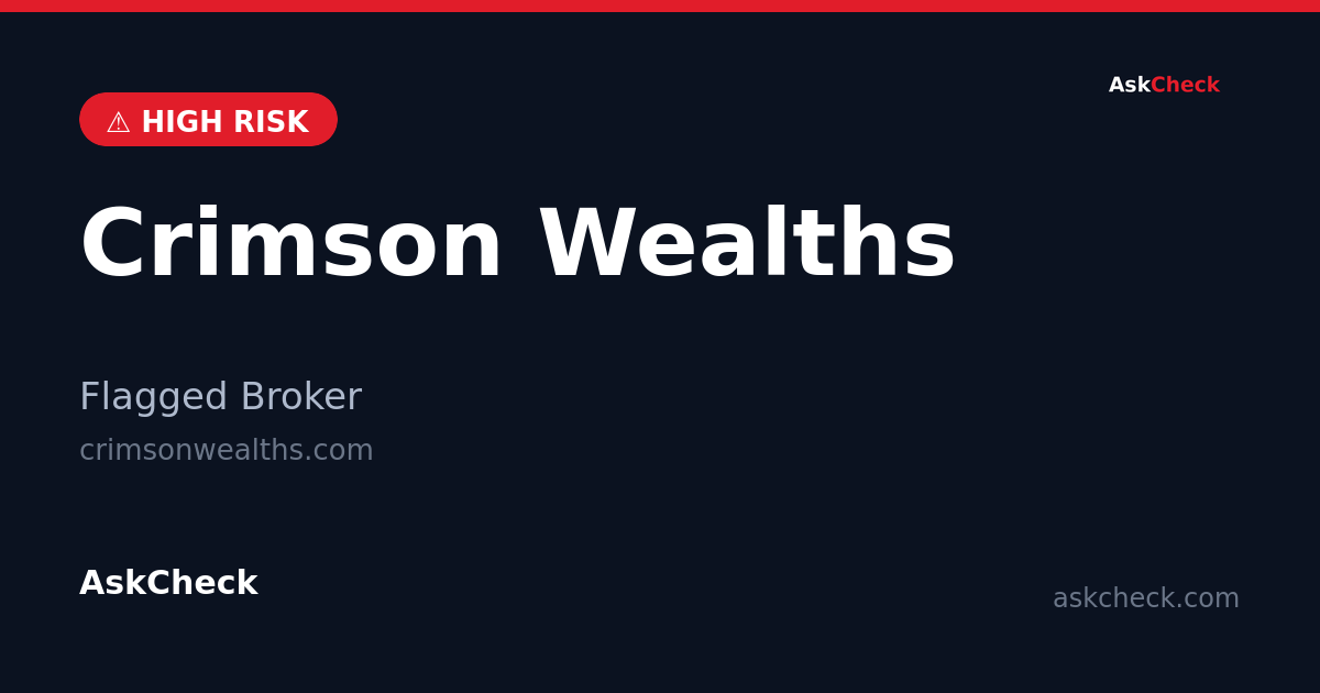 Crimson Wealths (crimsonwealths.com) — flagged broker warning