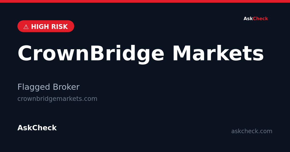 CrownBridge Markets (crownbridgemarkets.com) — flagged broker warning