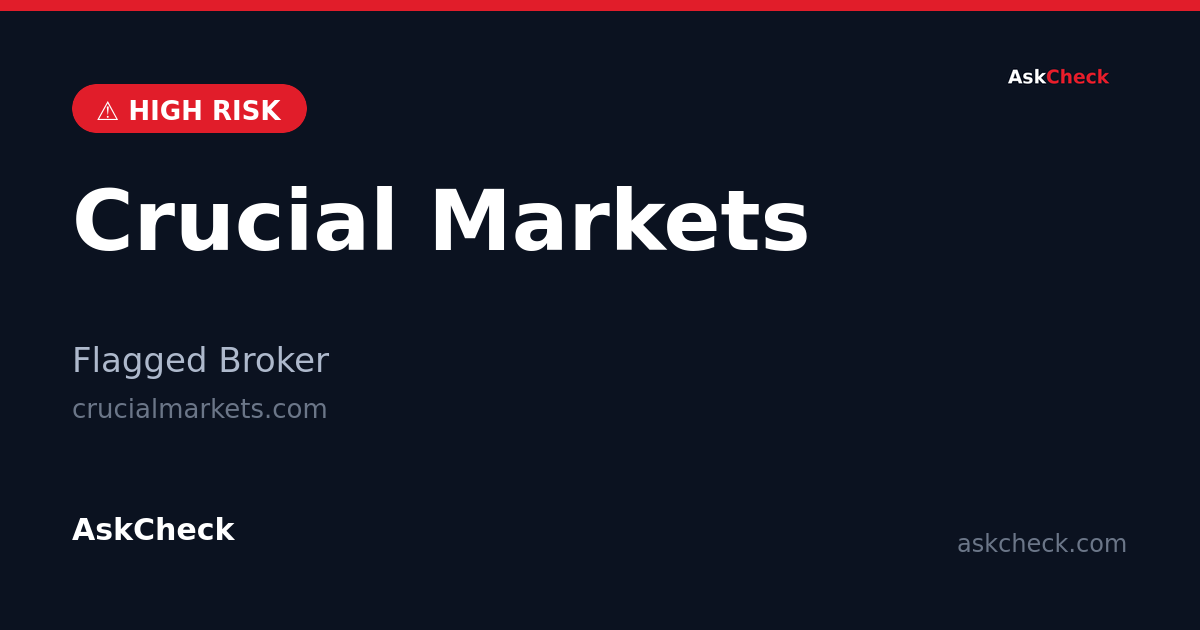 Crucial Markets (crucialmarkets.com) — flagged broker warning