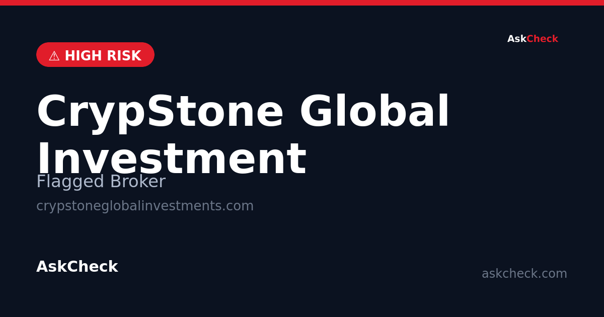 CrypStone Global Investment (crypstoneglobalinvestments.com) — flagged broker warning