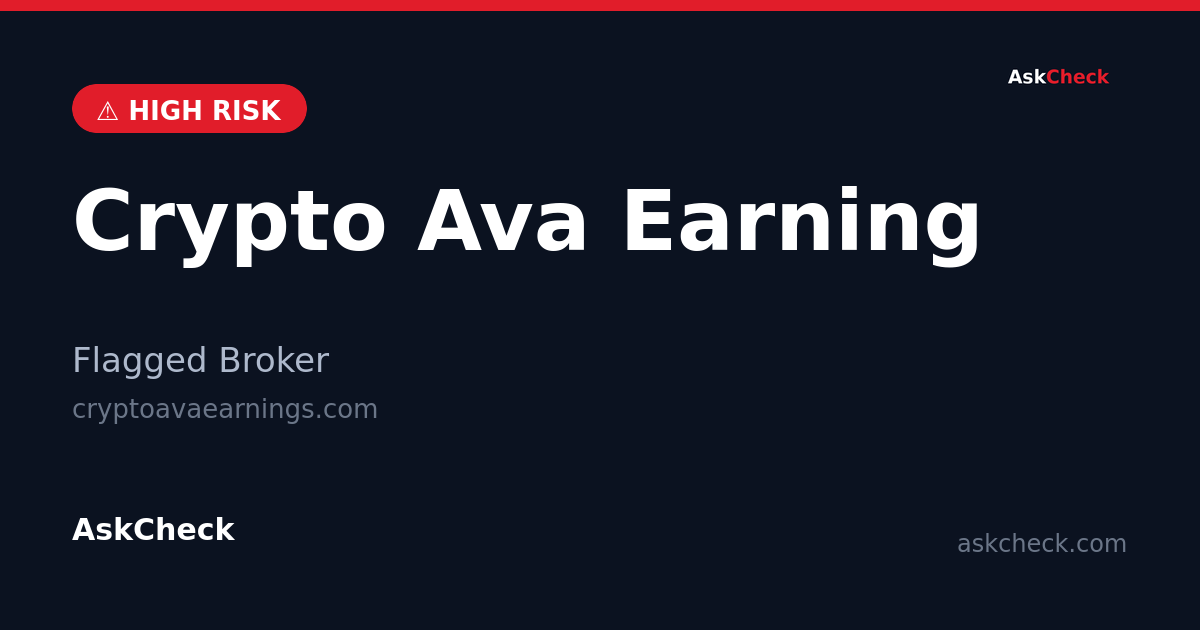 Crypto Ava Earning (cryptoavaearnings.com) — flagged broker warning