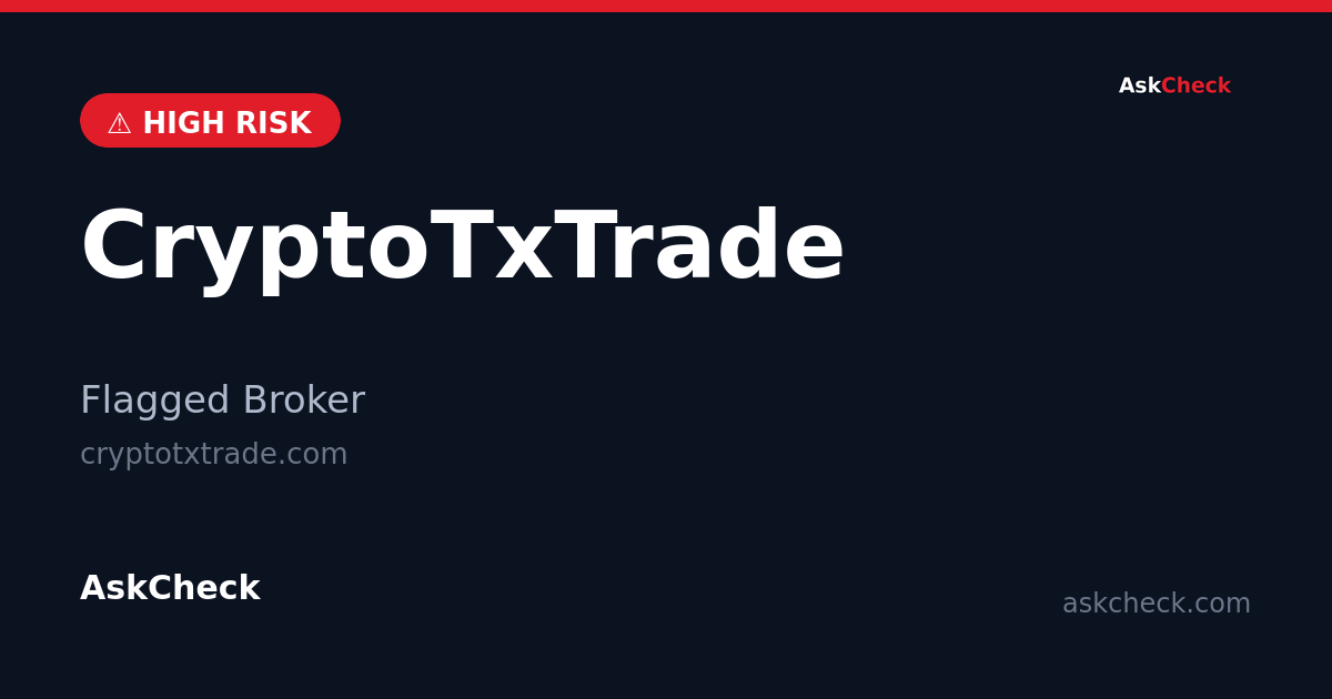CryptoTxTrade (cryptotxtrade.com) — flagged broker warning