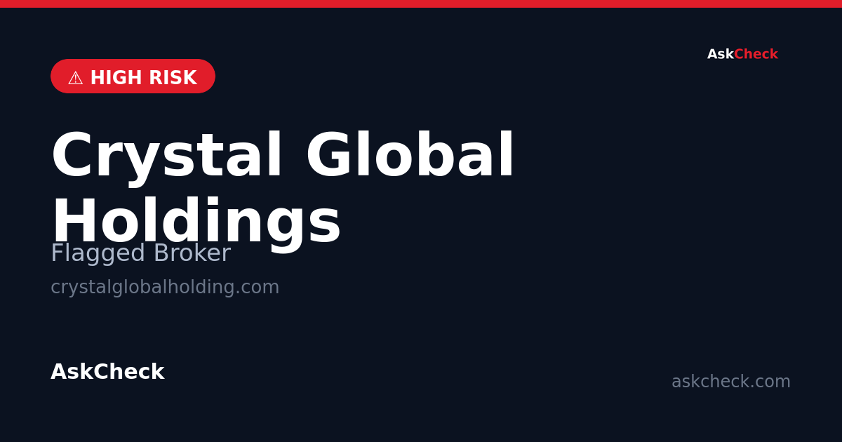 Crystal Global Holdings (crystalglobalholding.com) — flagged broker warning