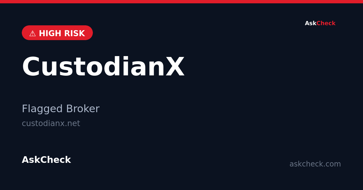 CustodianX (custodianx.net) — flagged broker warning