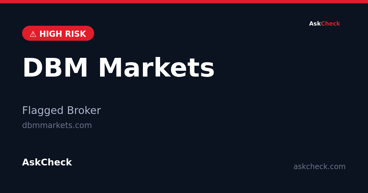 DBM Markets (dbmmarkets.com) — flagged broker warning
