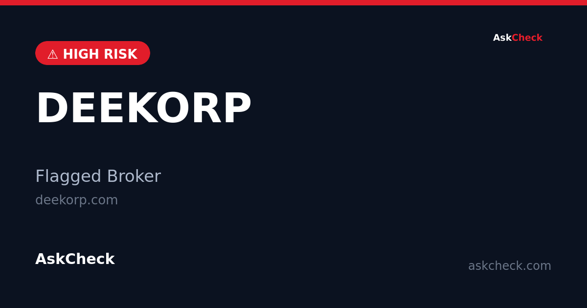 DEEKORP (deekorp.com) — flagged broker warning