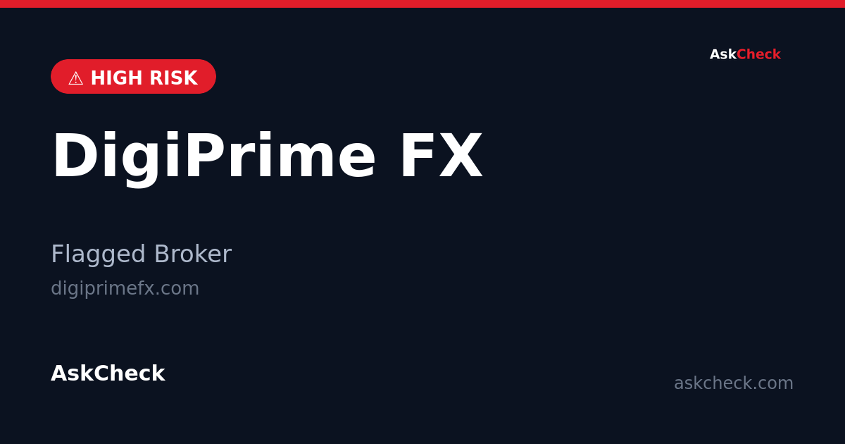 DigiPrime FX (digiprimefx.com) — flagged broker warning