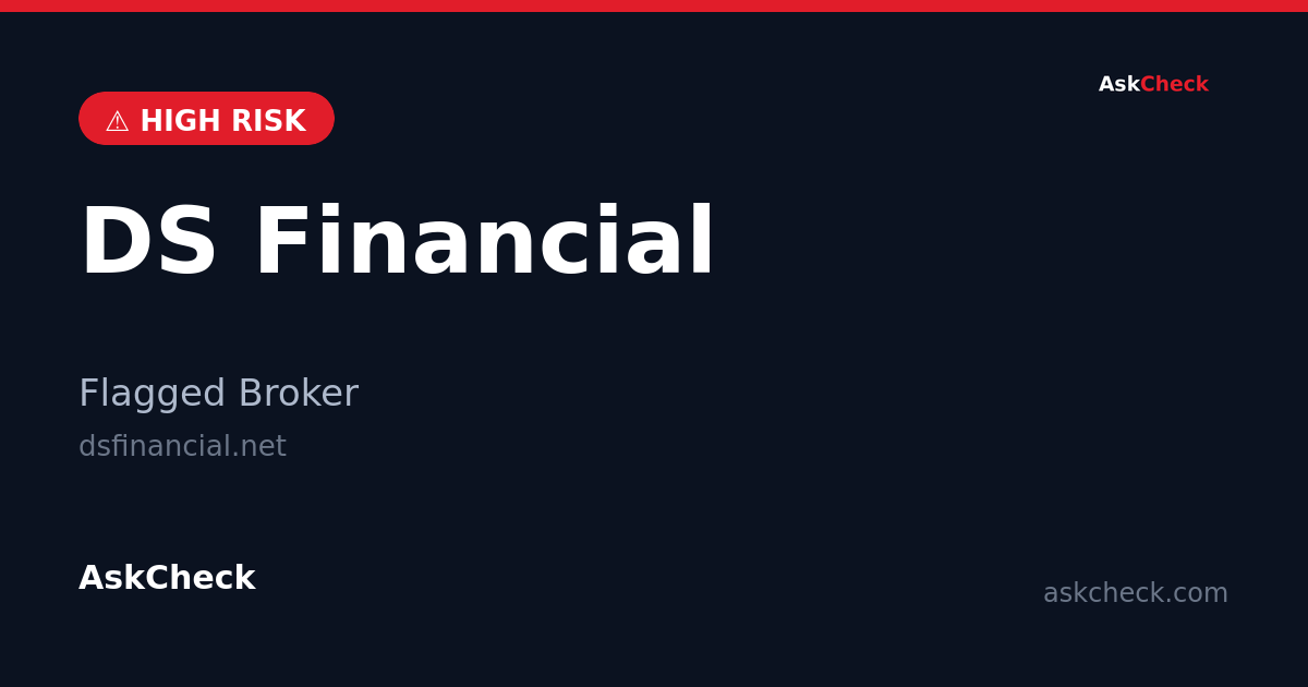 DS Financial (dsfinancial.net) — flagged broker warning