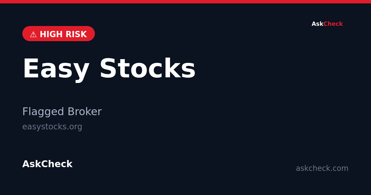 Easy Stocks (easystocks.org) — flagged broker warning