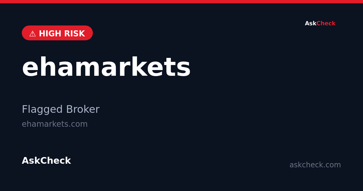 ehamarkets (ehamarkets.com) — flagged broker warning