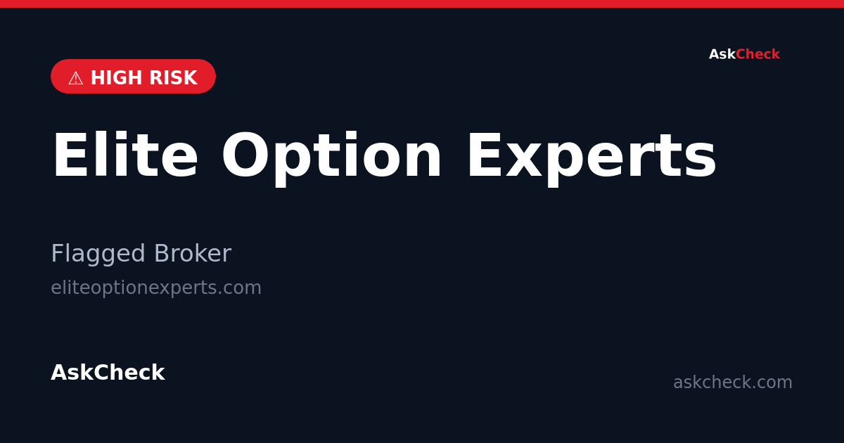 Elite Option Experts (eliteoptionexperts.com) — flagged broker warning
