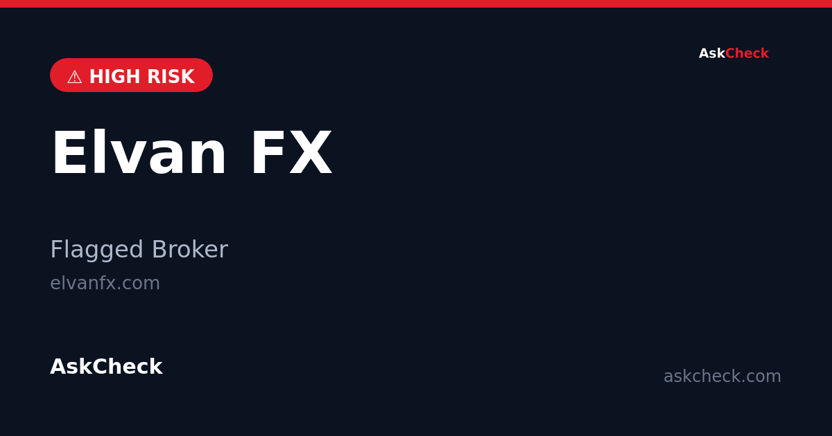 Elvan FX (elvanfx.com) — flagged broker warning