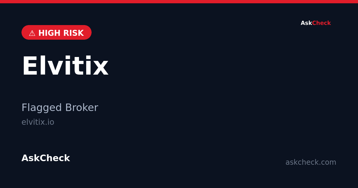 Elvitix (elvitix.io) — flagged broker warning