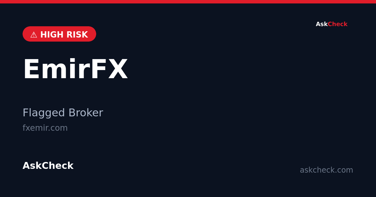 EmirFX (fxemir.com) — flagged broker warning