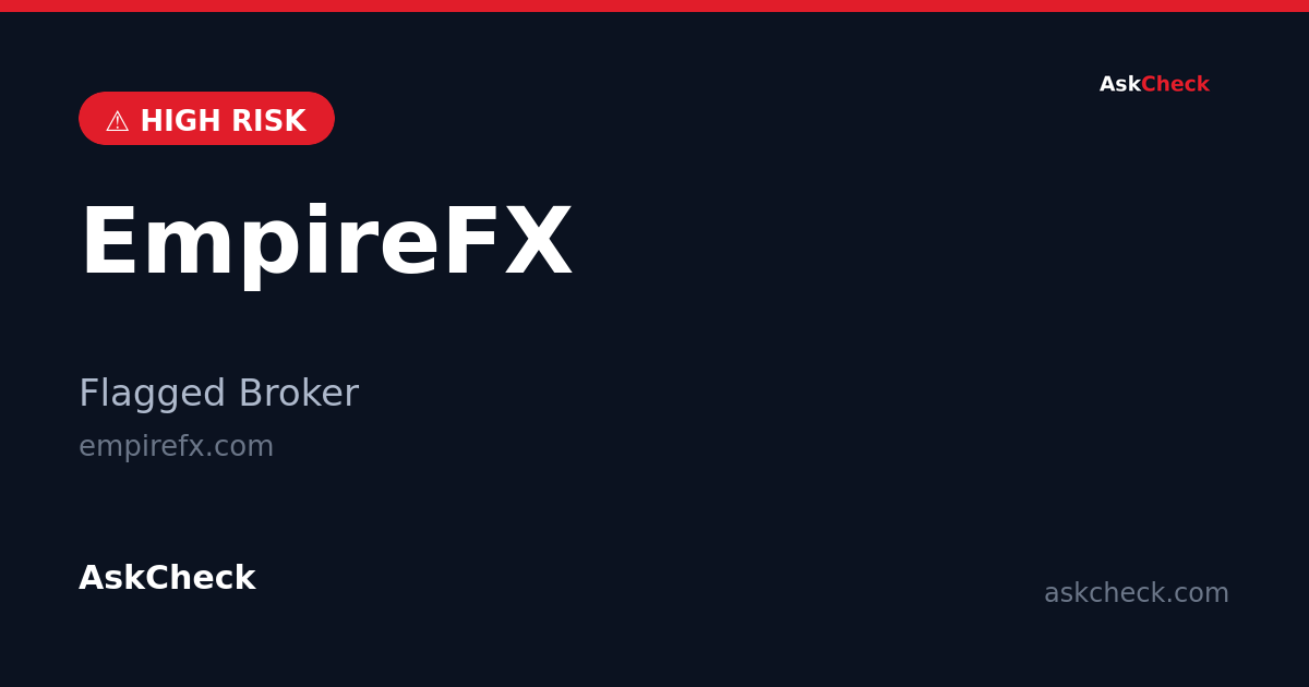 EmpireFX (empirefx.com) — flagged broker warning