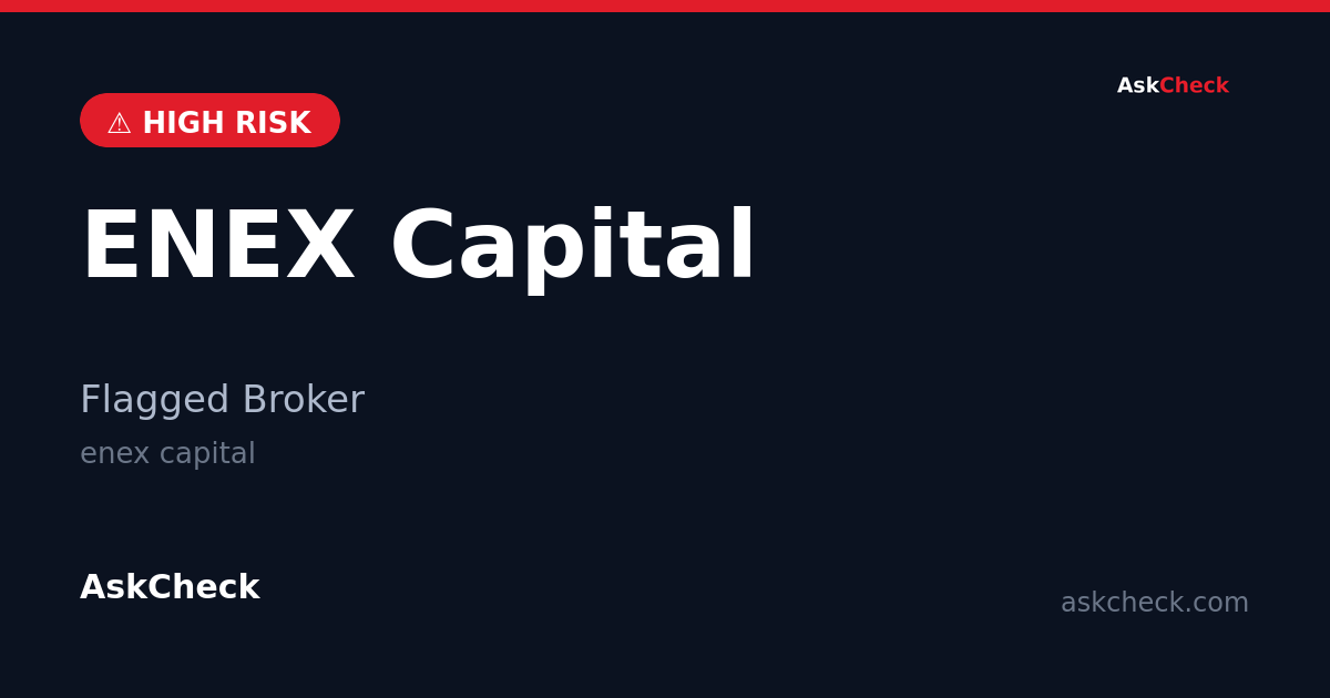 ENEX Capital (enex capital) — flagged broker warning