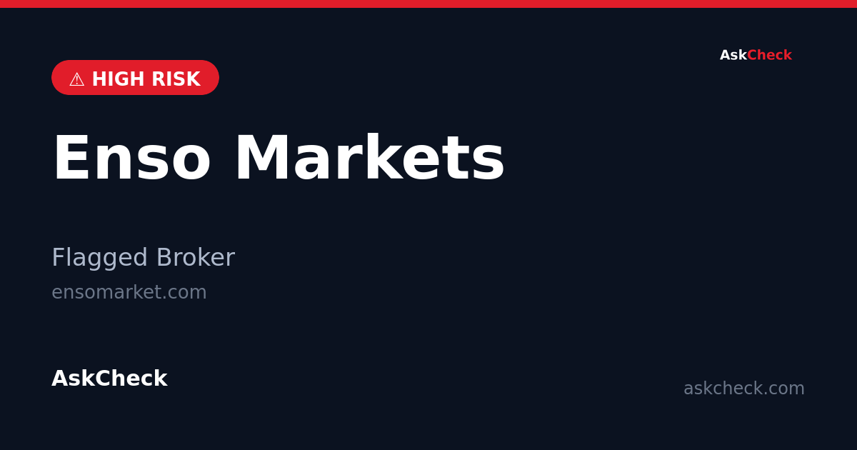 Enso Markets (ensomarket.com) — flagged broker warning