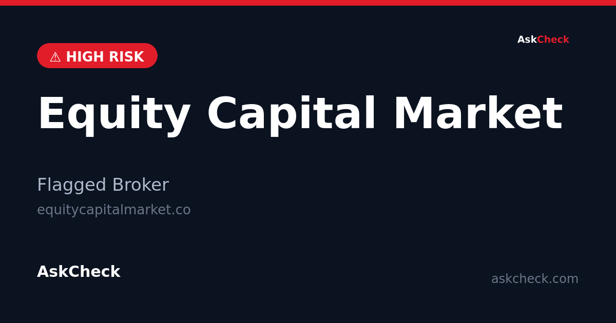 Equity Capital Market (equitycapitalmarket.co) — flagged broker warning