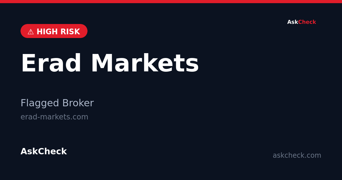Erad Markets (erad-markets.com) — flagged broker warning