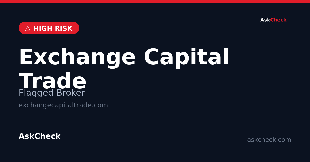 Exchange Capital Trade (exchangecapitaltrade.com) — flagged broker warning