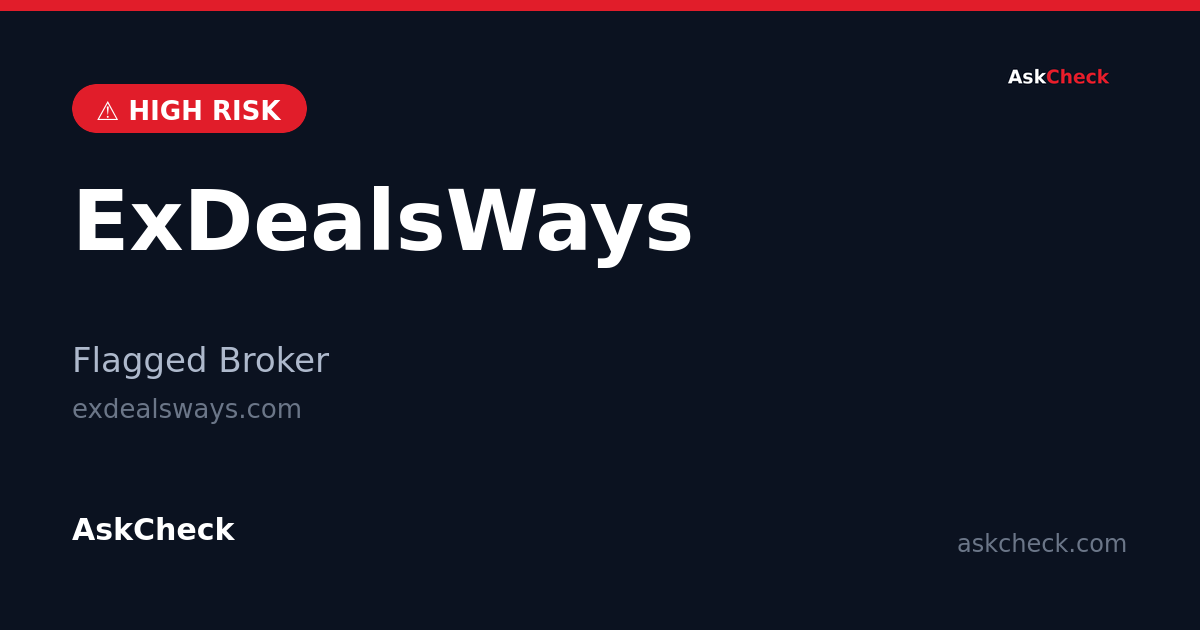 ExDealsWays (exdealsways.com) — flagged broker warning